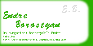 endre borostyan business card